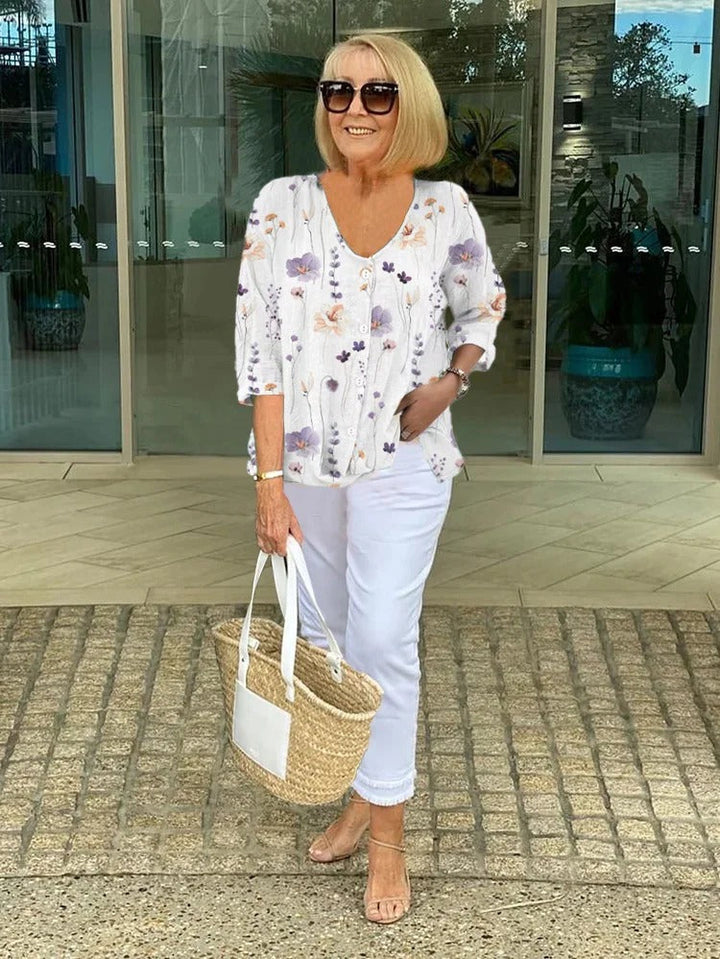 Rita | Top Tunic with Printed Buttons