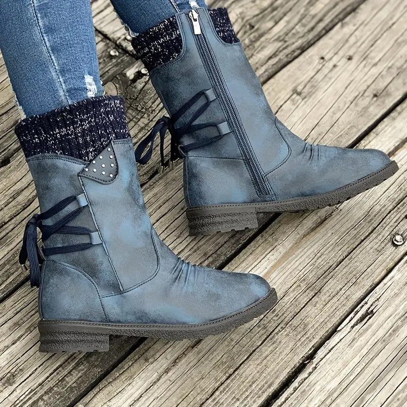 Bottes mi-mollet vintage classiques et élégantes