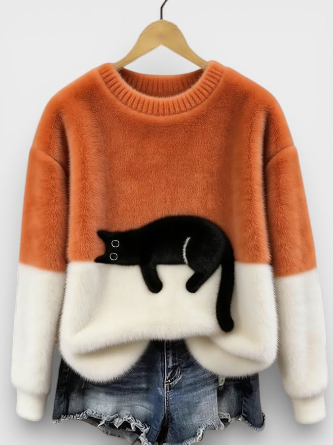 FELINE PRINT PULLOVER FOR WOMEN
