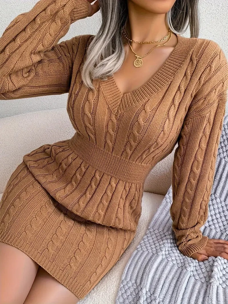 Robe-sweat confortable à col en V