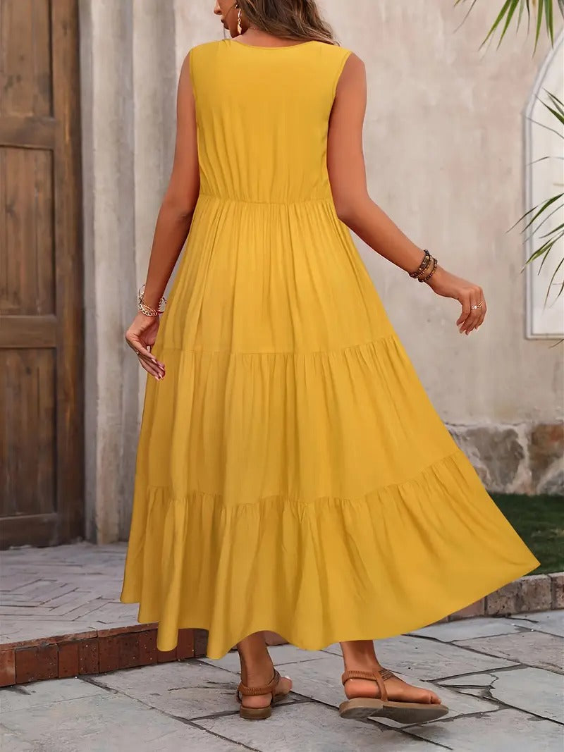 Robe débardeur ample sans manches décontractée