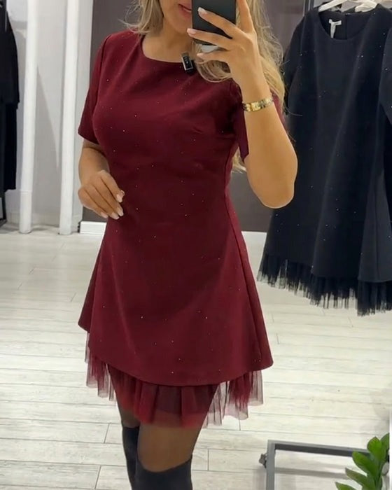 Robe élégante en maille scintillante