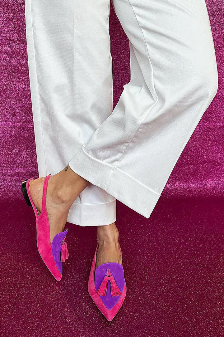 Loredana | Fringe Ballet Flats with Ankle Strap