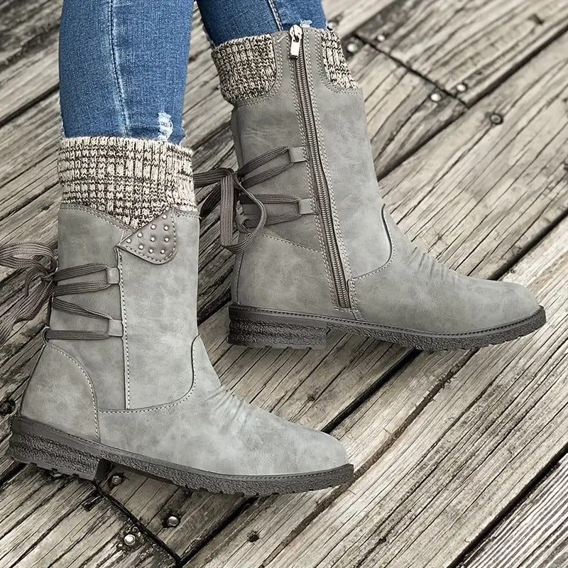 Bottes mi-mollet vintage classiques et élégantes
