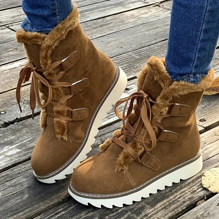 Bottes mi-mollet à talon épais pour femmes