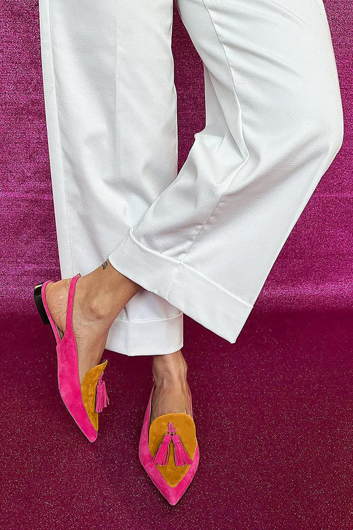 Loredana | Fringe Ballet Flats with Ankle Strap