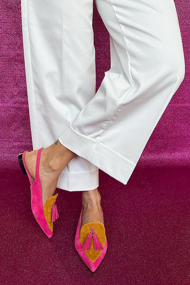 Loredana | Ballet Flats with Fringe and Ankle Strap