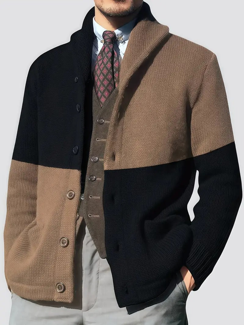 Cardigan Élégant pour Hommes à Revers