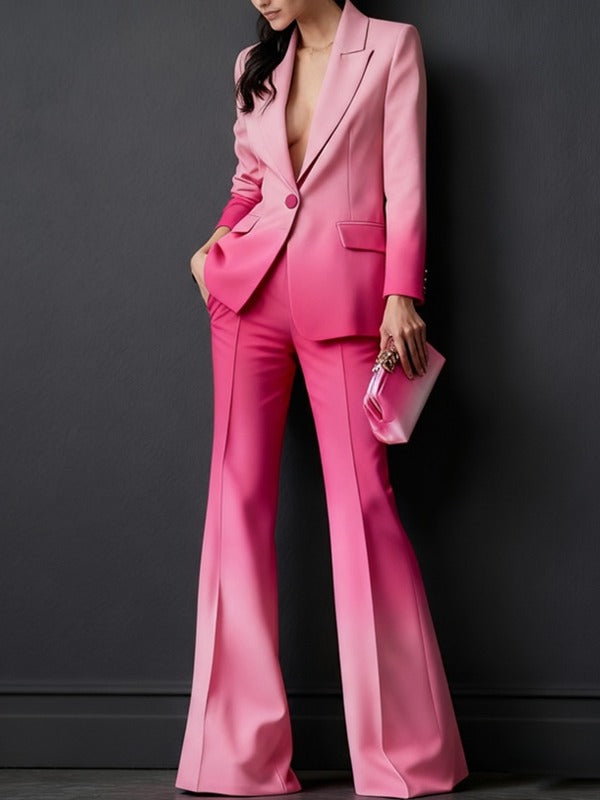 Ensemble deux pièces blazer et pantalon couleur dégradé