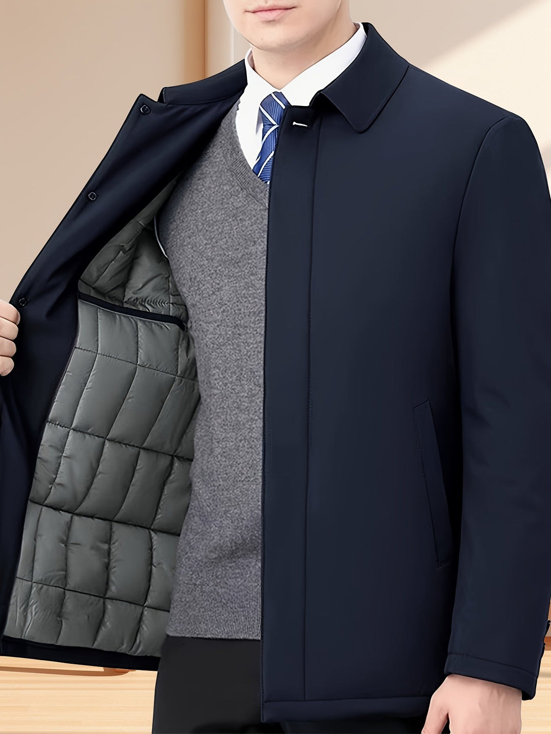 Reversible Collar Zipper Jacket