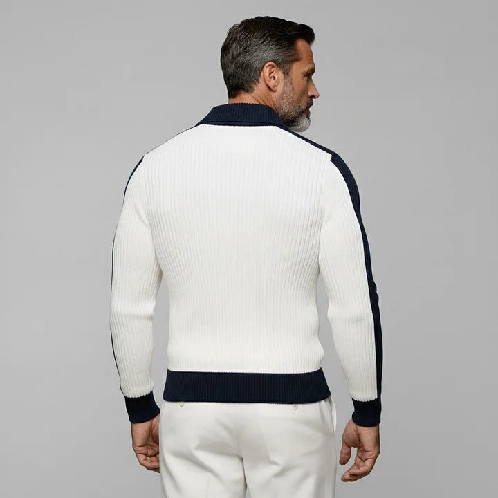 Chemise blanche à blocs de couleurs pour homme