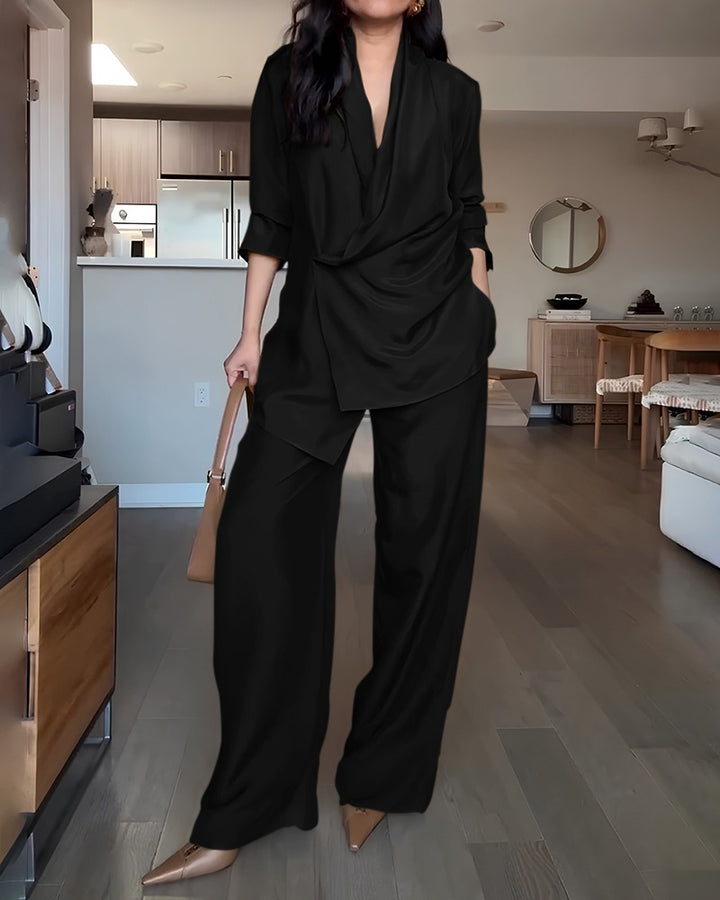 Ensemble deux pièces chemise et pantalon tendance