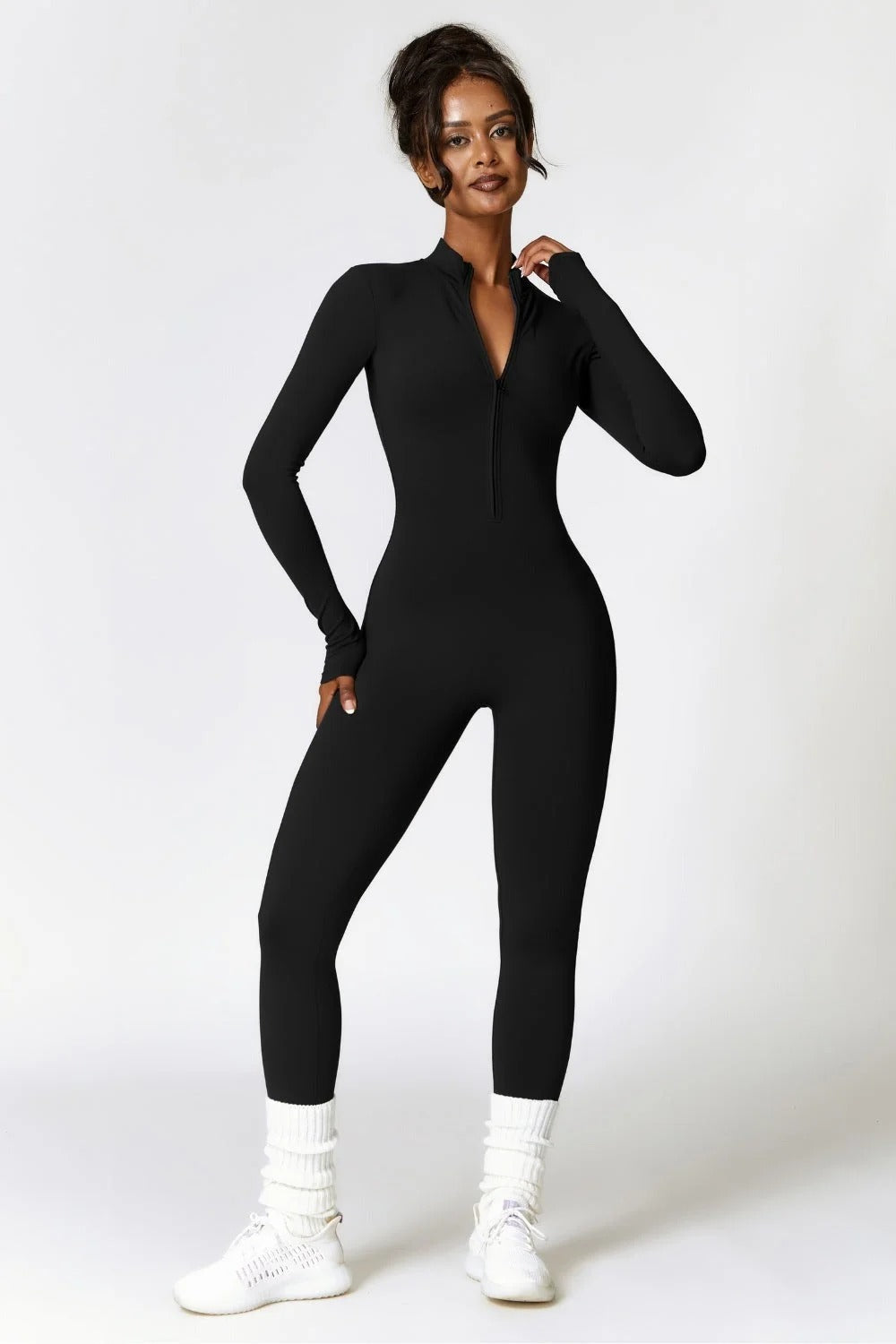 Combinaison de sport zippé manches longues