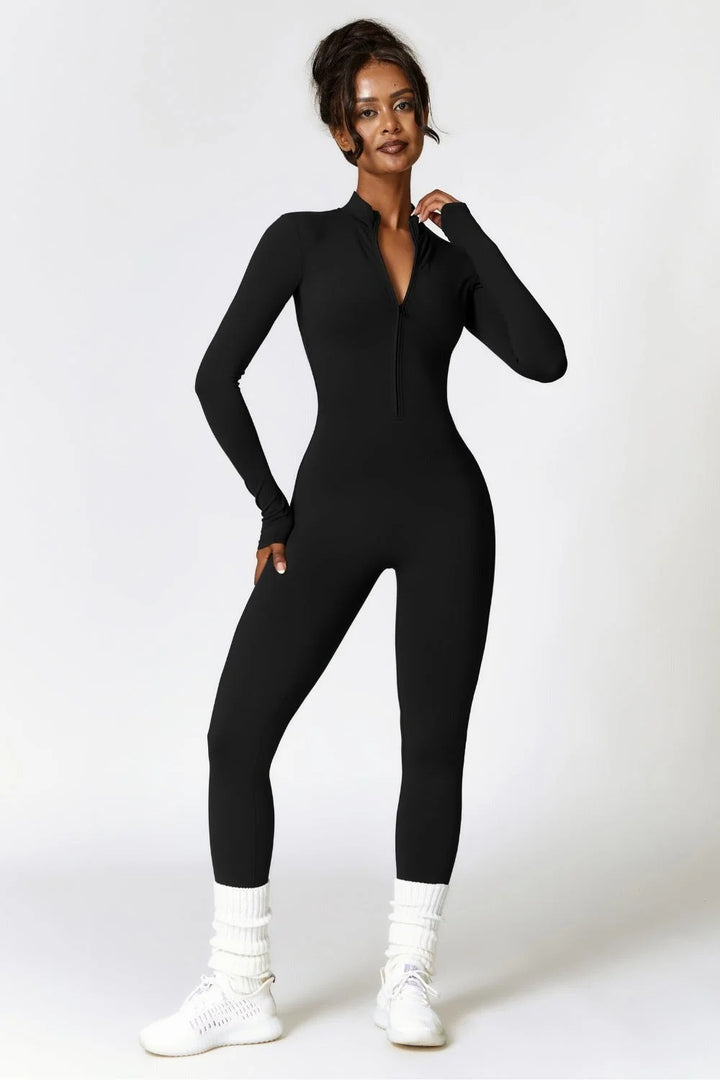 Combinaison de sport zippé manches longues