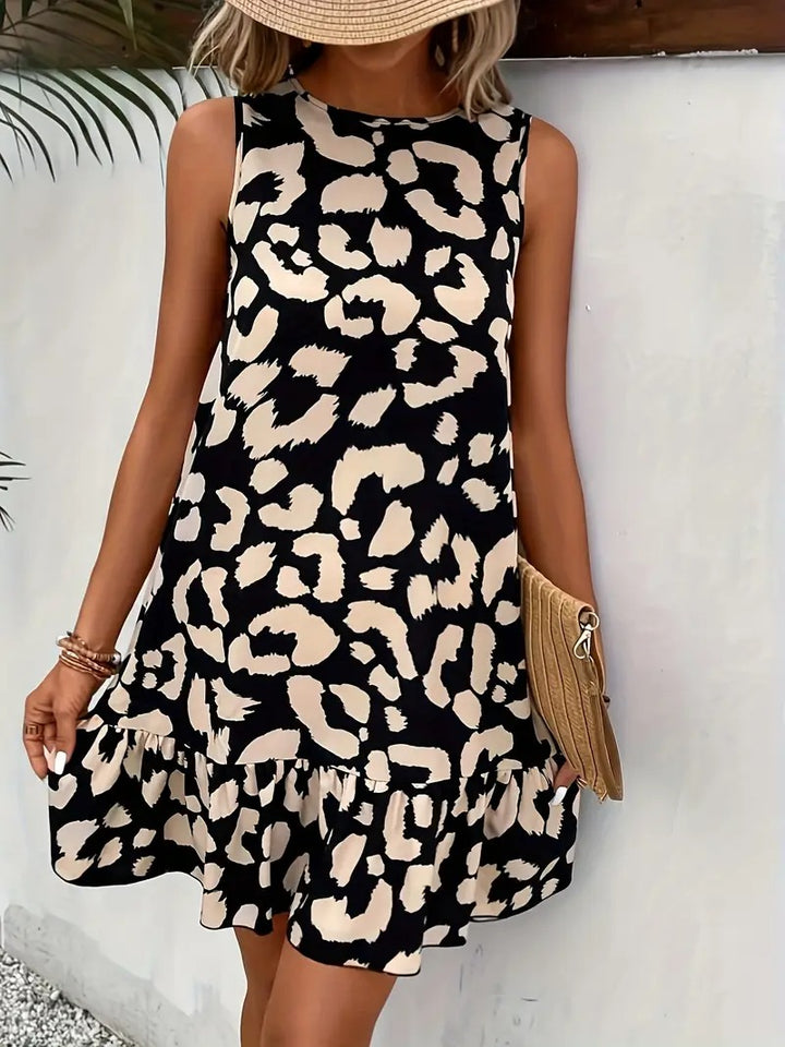 Robe sans manches élégante à motif imprimé