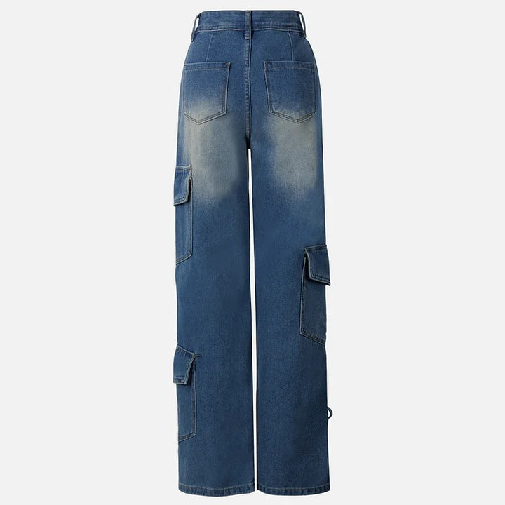 Jean utilitaire en denim avec nœud