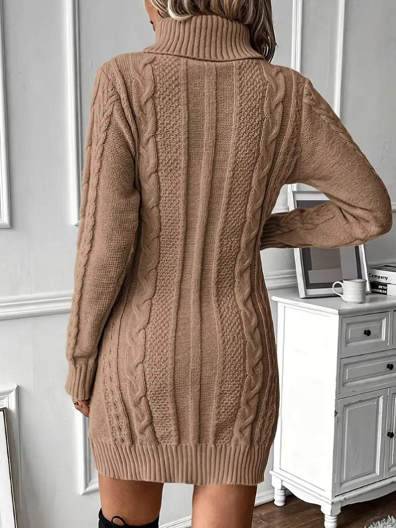 Robe pull en tricot torsadé pour femme élégante