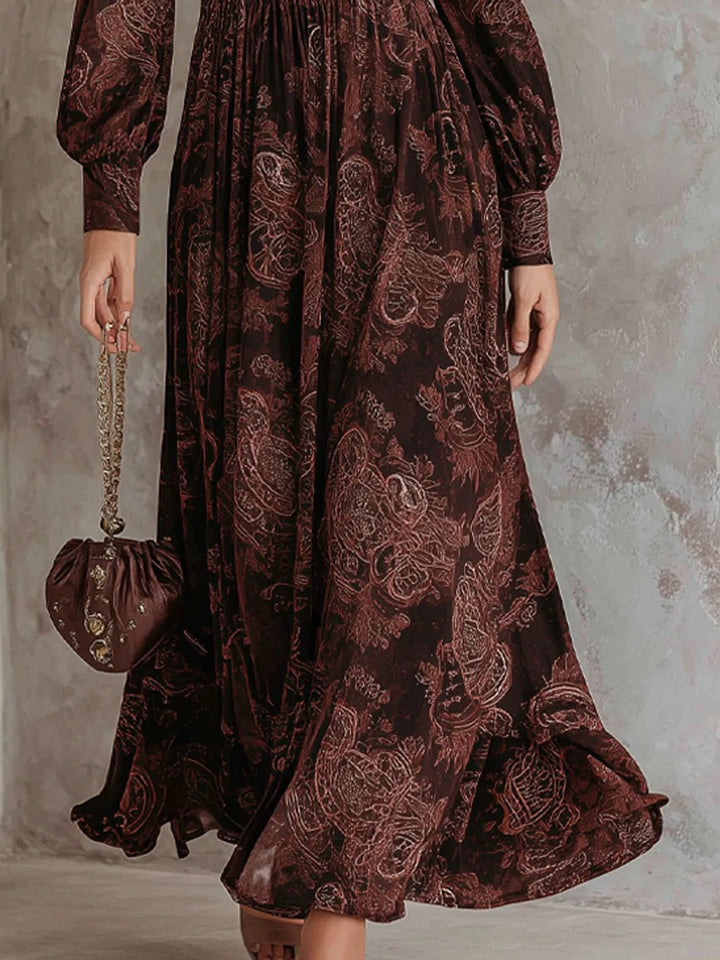 Robe longue zippée à motif