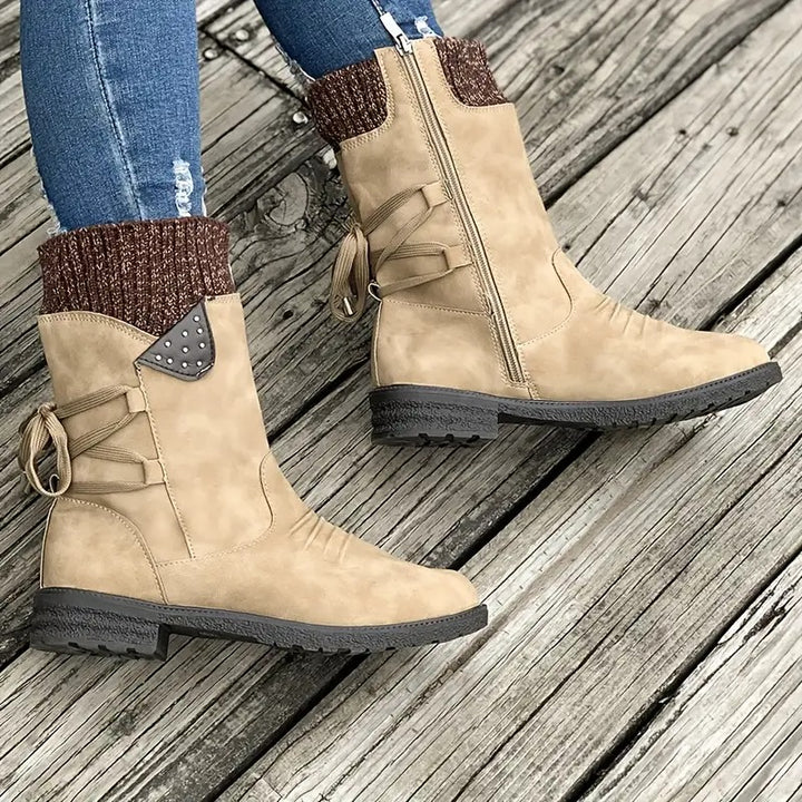 Bottes mi-mollet vintage classiques et élégantes