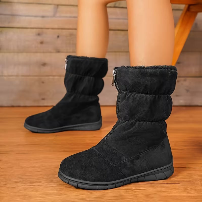 Bottes d'hiver doublées de polaire résistantes au froid