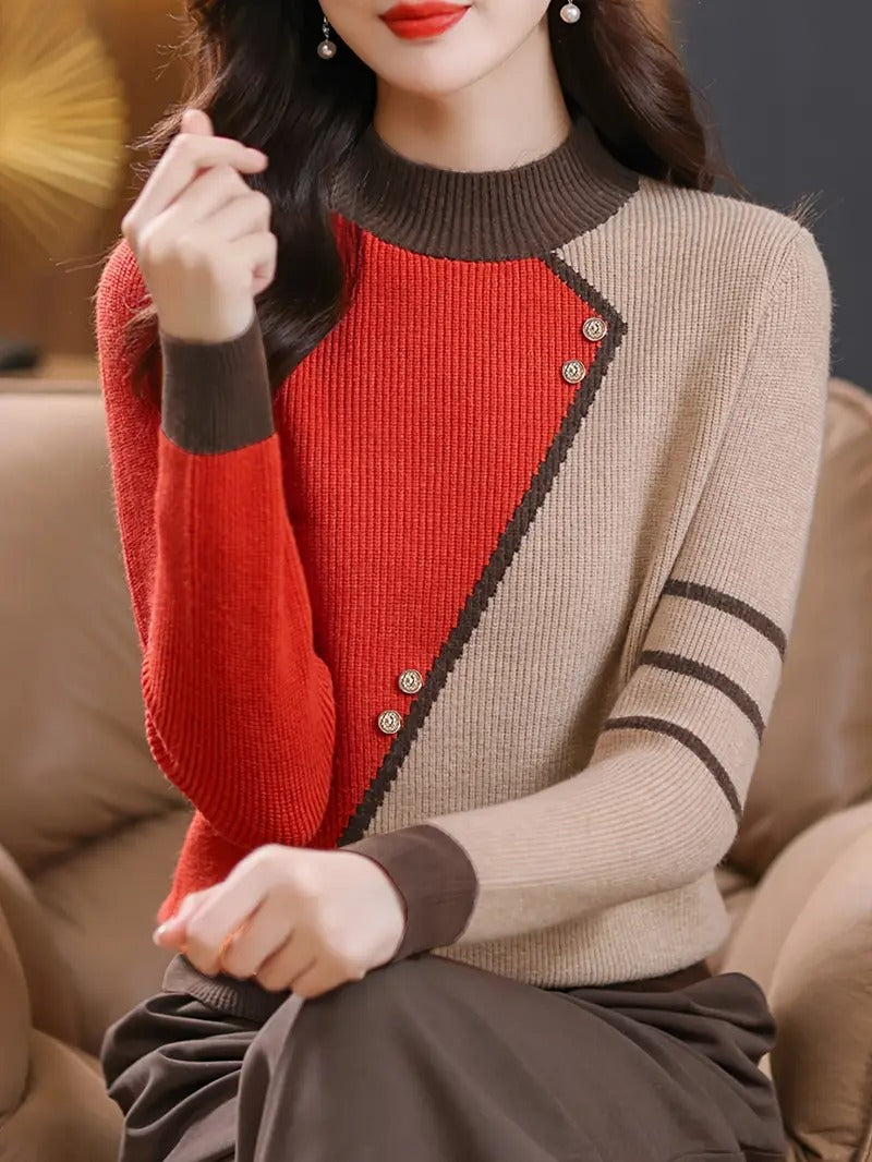 Pull col roulé épais pour femme