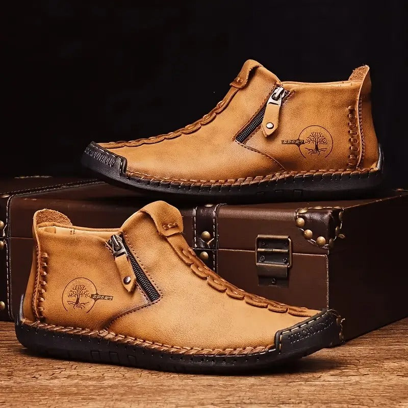 Bottes pour homme à fermeture éclair style vintage