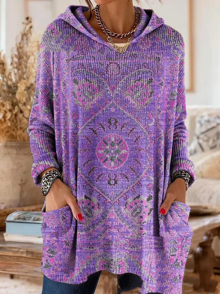 Lizzy | Túnica con Capucha de Estampado Retro
