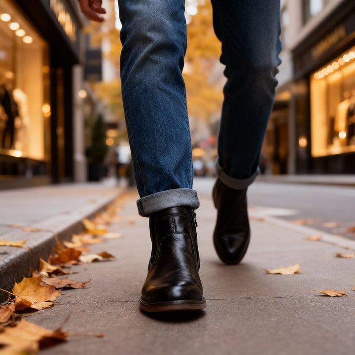 Bottes Chelsea courtes en cuir