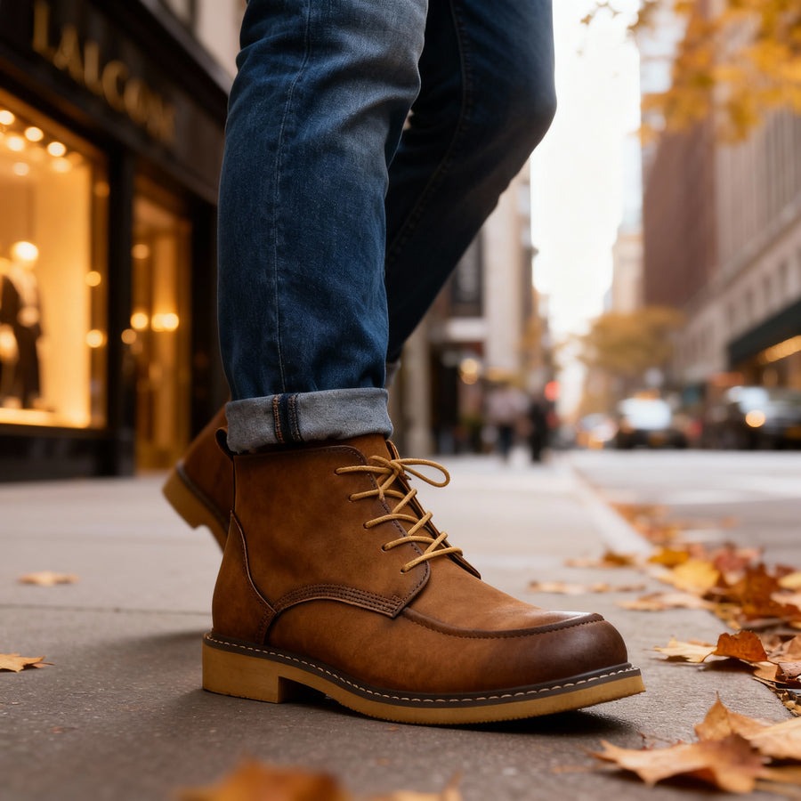 Bottines Homme Classiques en Cuir Texturé