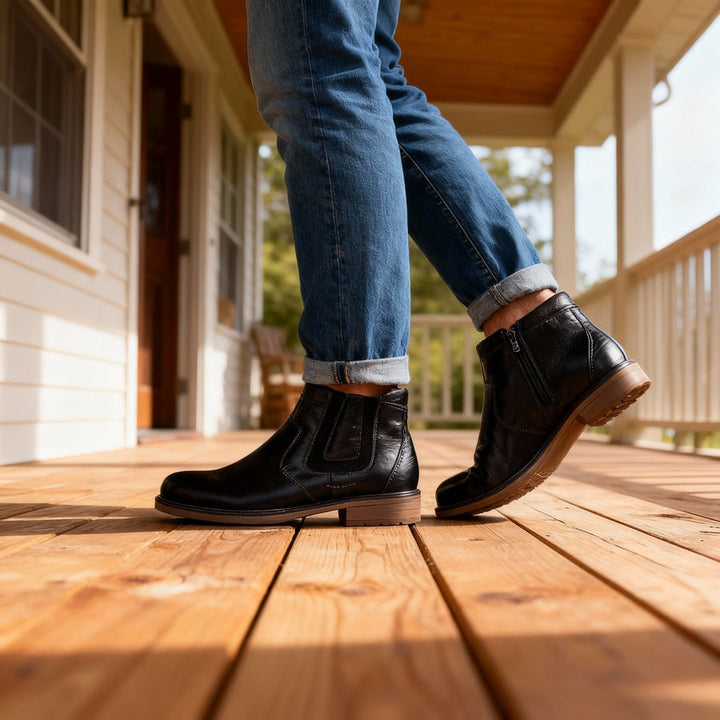 Bottes Chelsea courtes en cuir