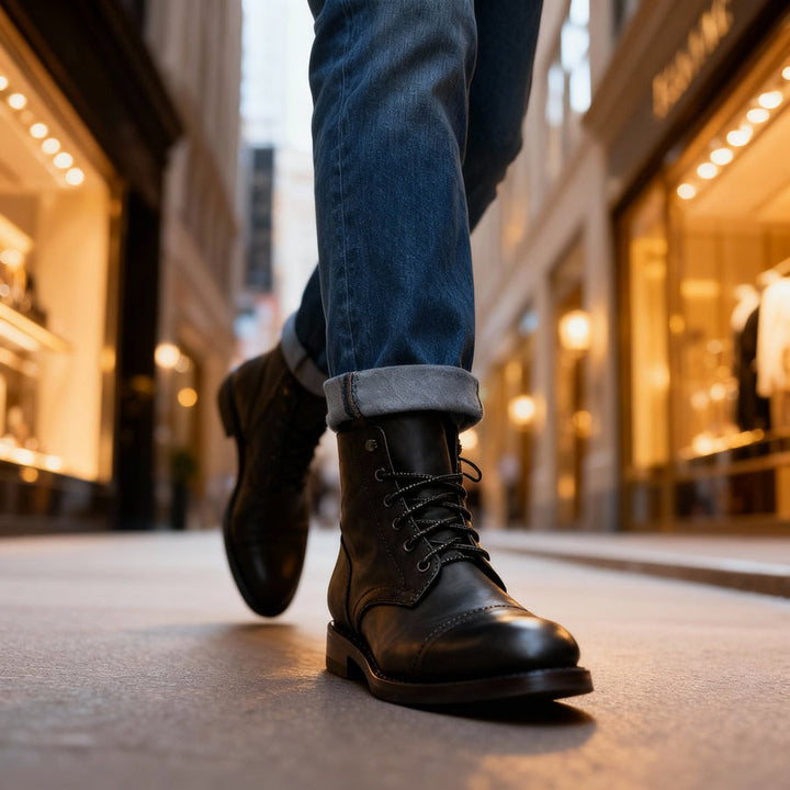 Bottines en cuir à bout renforcé