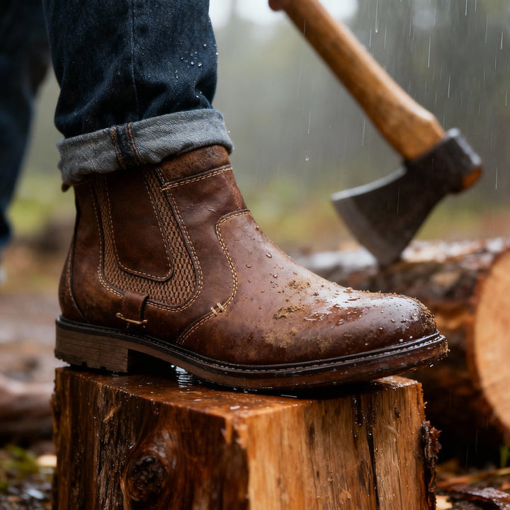 Bottes Chelsea courtes en cuir