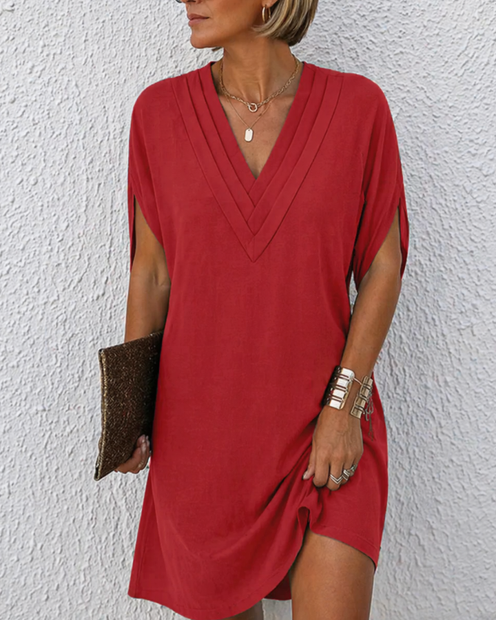 Heike | Vestido con Detalle de Cruzado en V