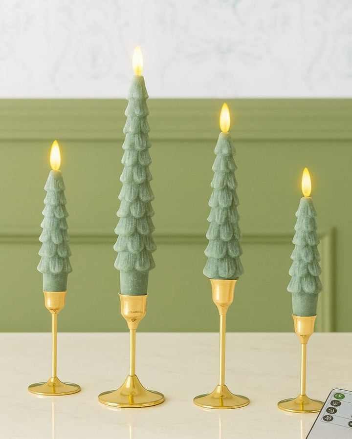 Bougies sapin fausse flamme - lot de 4