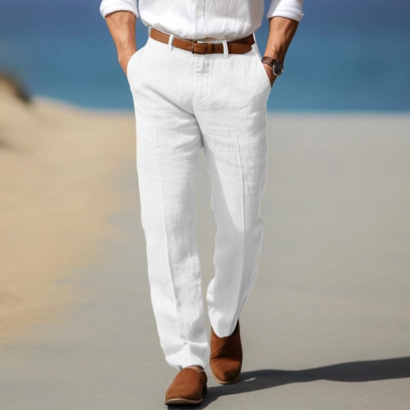 PREMIUM LINEN LUXURY MEN'S PANTS (WITH BELT LOOPS)