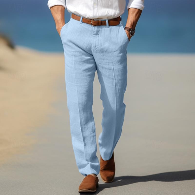 PREMIUM LINEN LUXURY MEN'S PANTS (WITH BELT LOOPS)