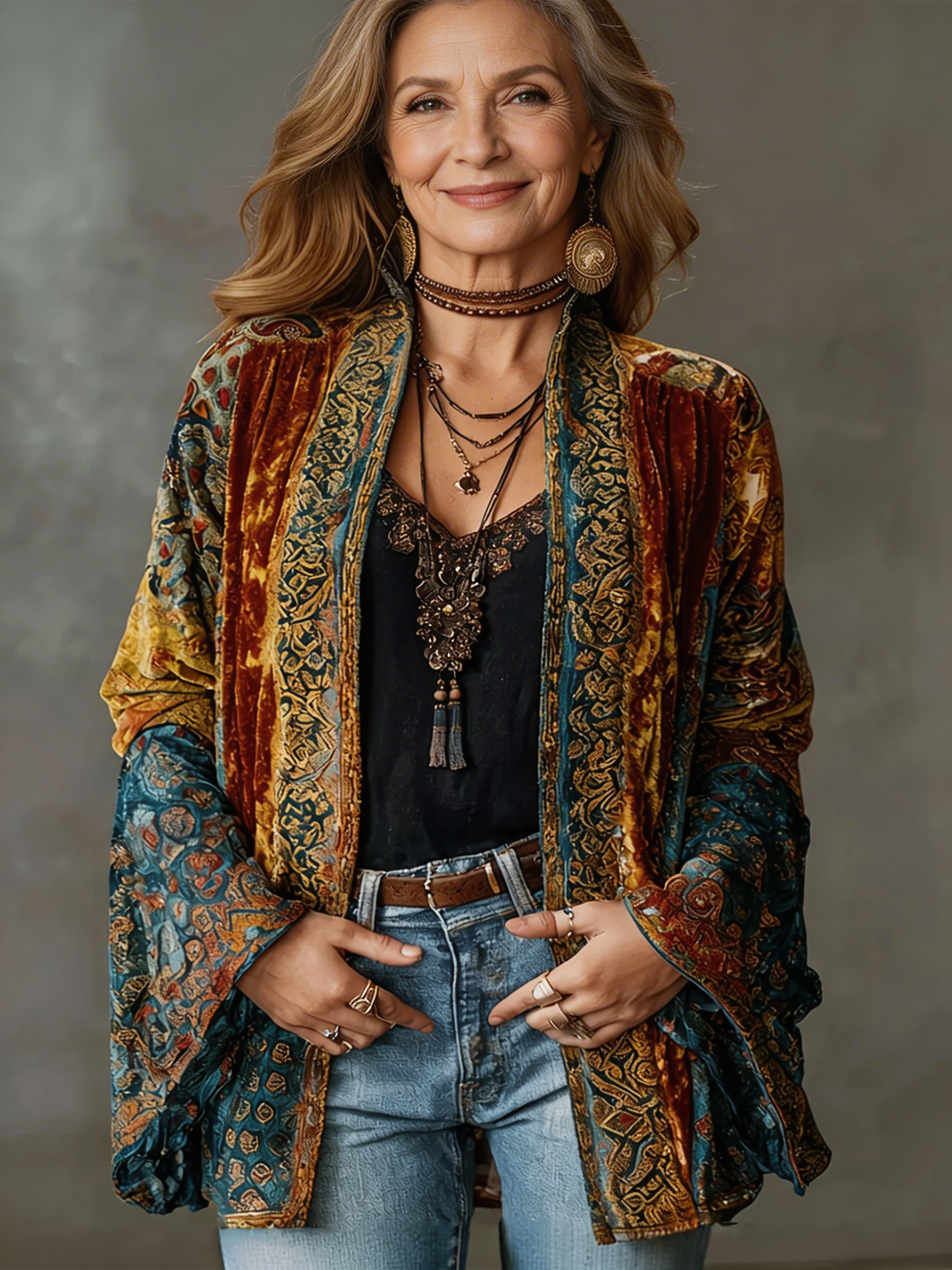 BOHO VELVET JACKET FOR WOMEN