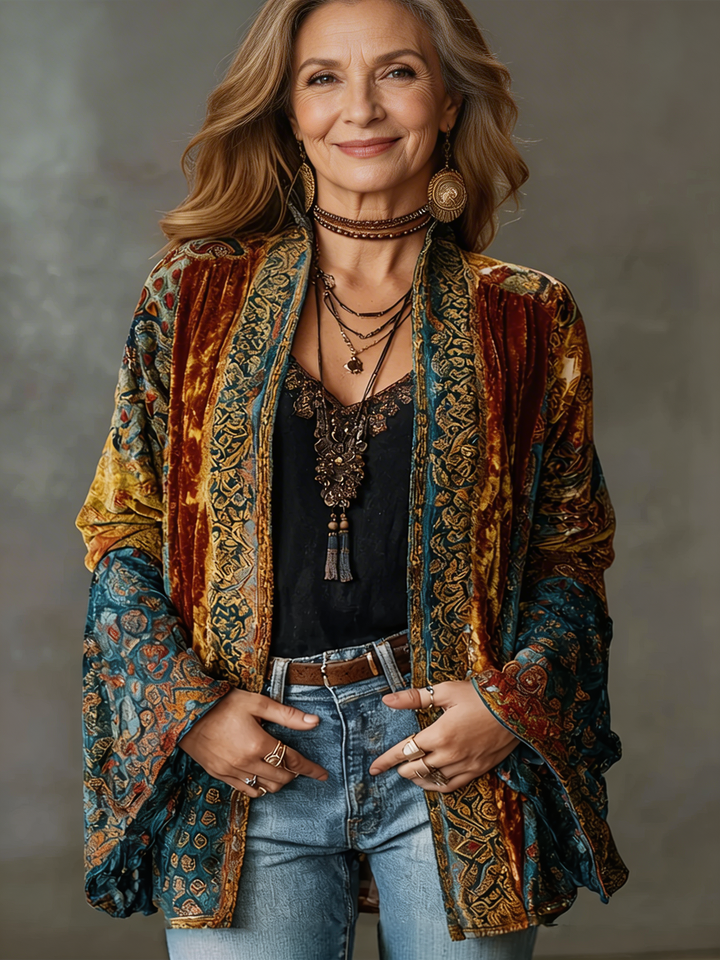 BOHO VELVET JACKET FOR WOMEN