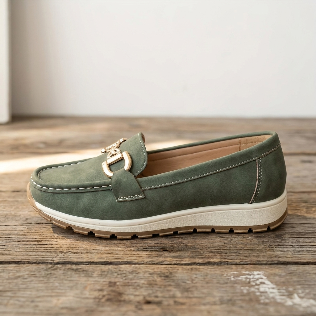 Eloise - Mocasines Verdes con Hebilla