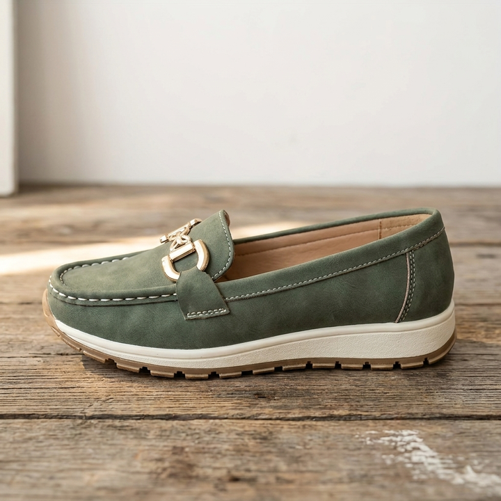 Eloise - Mocasines Verdes con Hebilla