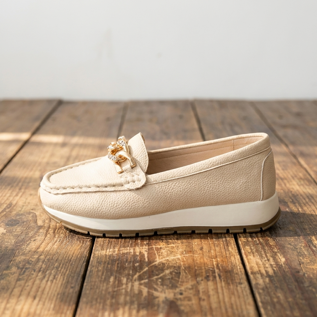 Evelyn - Mocasines con Hebilla de Diamante