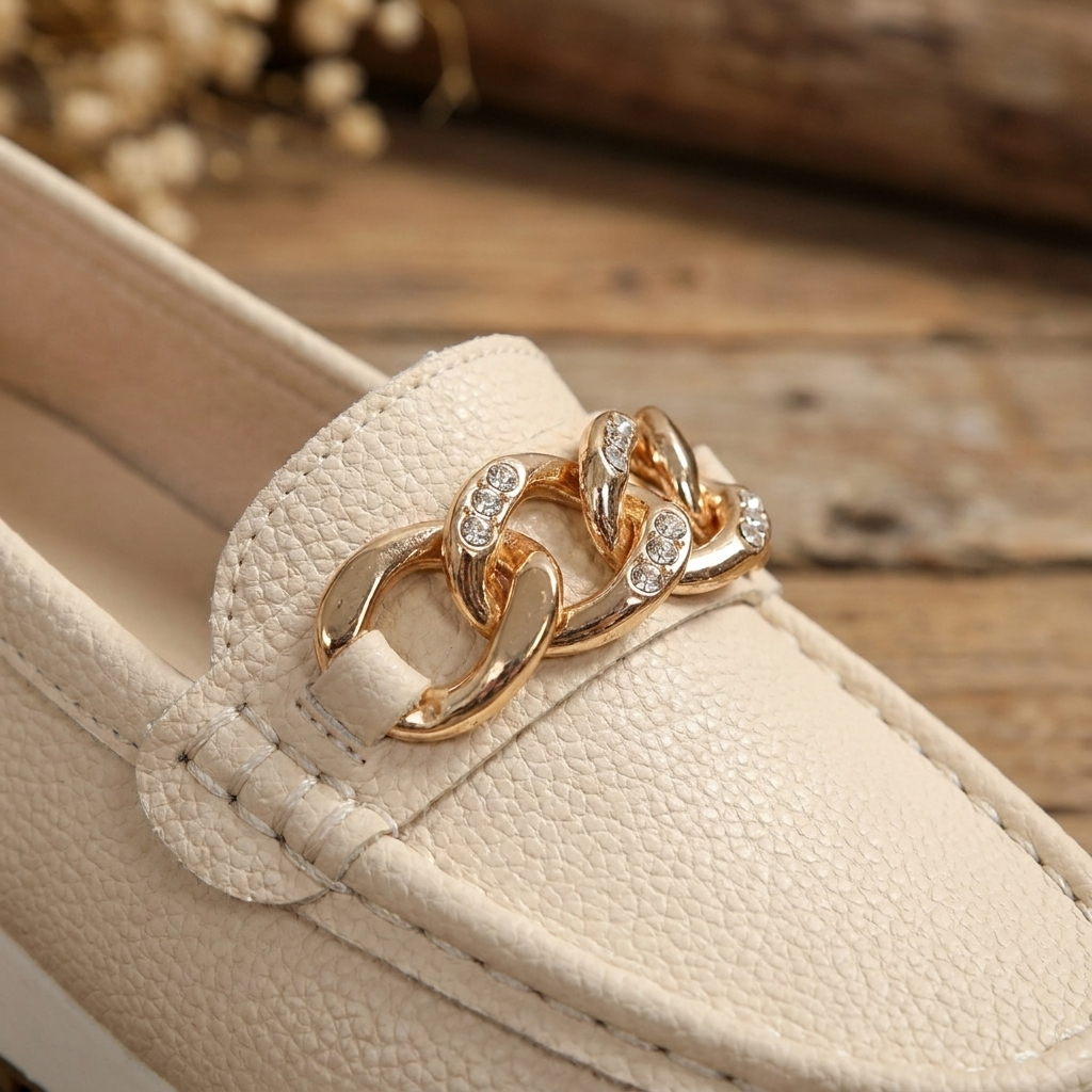 Evelyn - Mocasines con Hebilla de Diamante