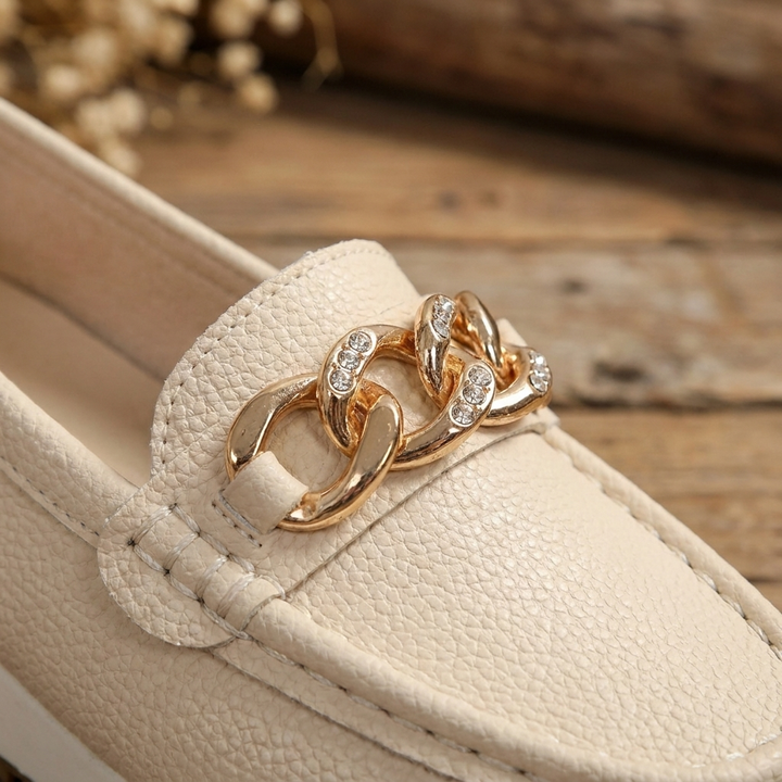 Evelyn - Mocasines con Hebilla de Diamante