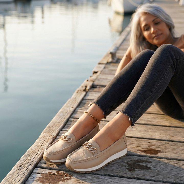 Evelyn - Mocasines con Hebilla de Diamante