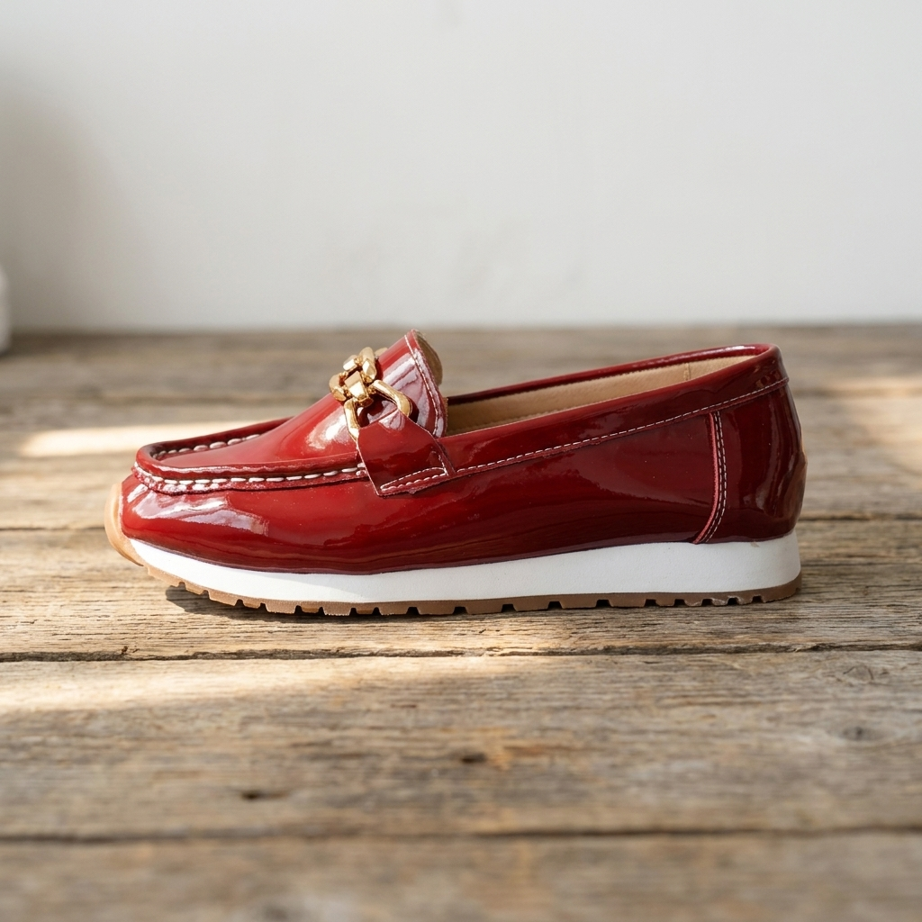 Eleanor - Mocasines Brillantes Burdeos