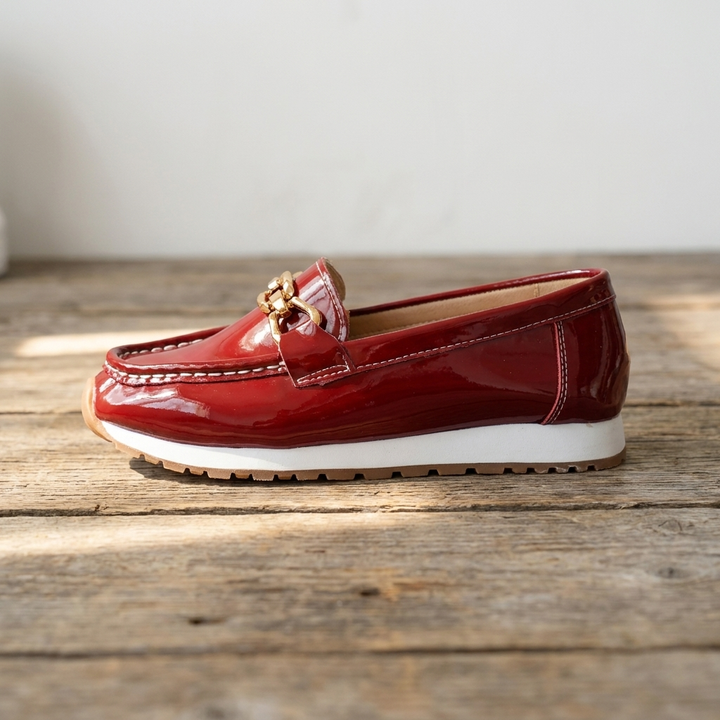 Eleanor - Mocasines Brillantes Burdeos