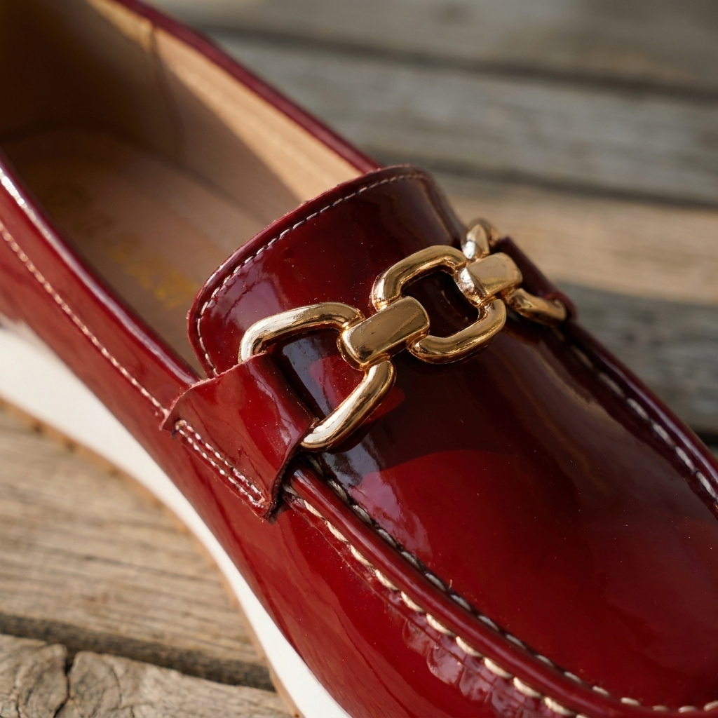Eleanor - Mocasines Brillantes Burdeos