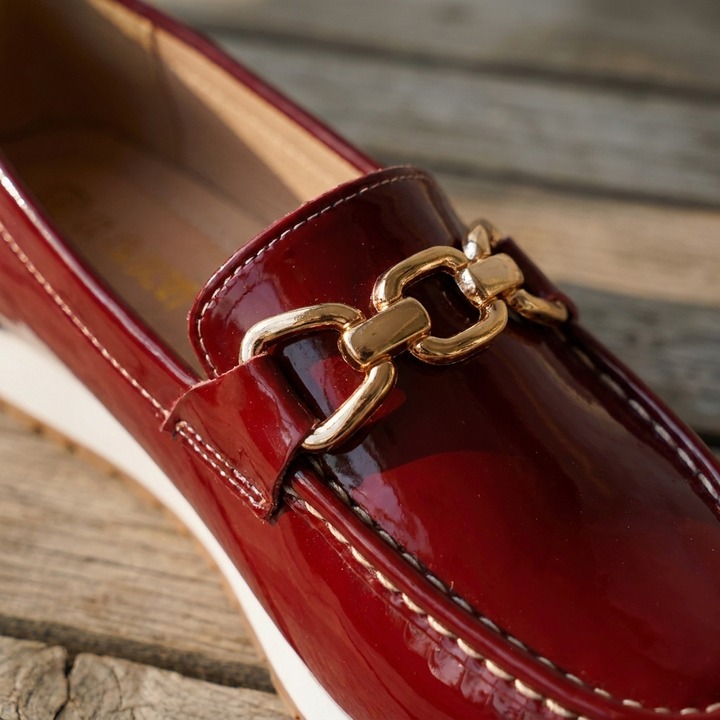Eleanor - Mocasines Brillantes Burdeos