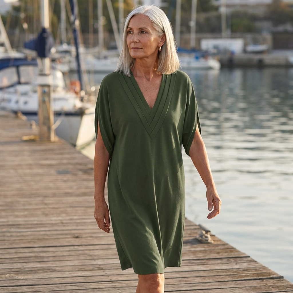 Heike | Vestido con Detalle de Cruzado en V