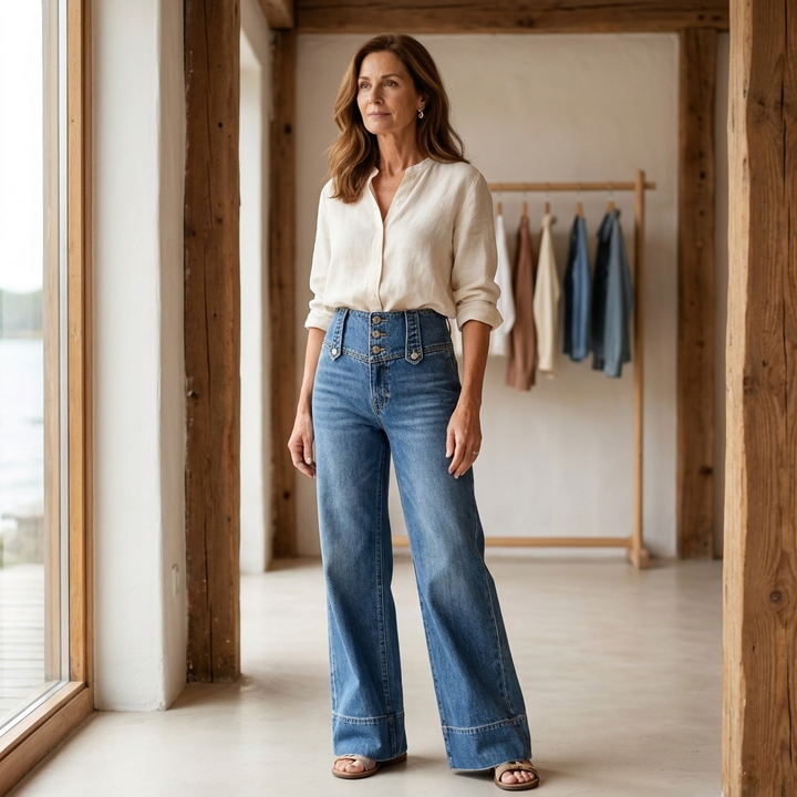 Mia™ | High Waist Slit Jeans